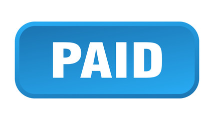 paid button. paid square 3d push button