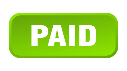 paid button. paid square 3d push button
