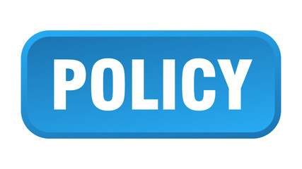 policy button. policy square 3d push button