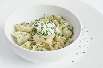 a bowl of pelmeni