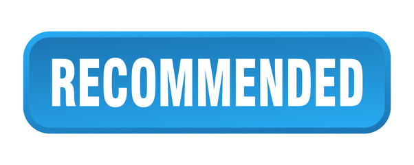 recommended button. recommended square 3d push button