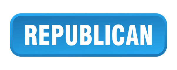 republican button. republican square 3d push button