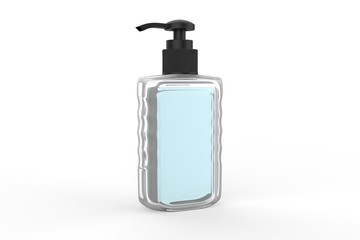 hand wash or sanitizer bottle with label designs for your product. 3d illustration