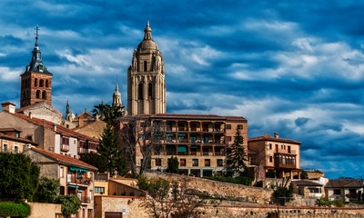 Panoramic view of the town of Sepúlveda, Segovia, Spain.
