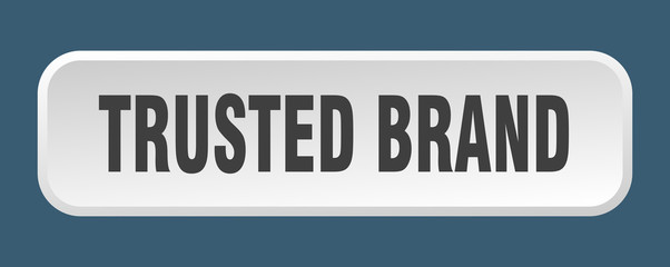 trusted brand button. trusted brand square 3d push button