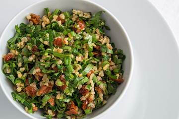 bulgur salad in a bowl