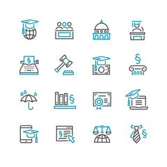 Lawyer and business vector icon set