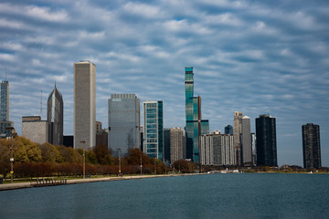 Fototapeta premium Views of downtown Chicago from Grant park