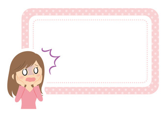 女性の表情フレーム　ショック