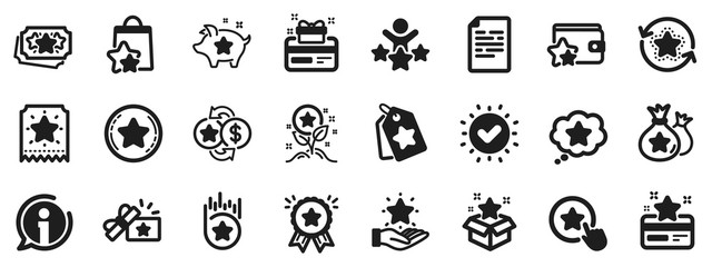 Bonus card, Redeem gift and discount coupon signs. Loyalty program icons. Lottery ticket, Earn reward and winner gift icons. Shopping bag, loyalty card and lottery present. Vector