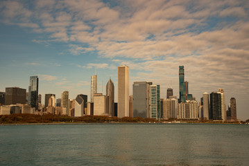Naklejka premium Views of downtown Chicago from Grant park
