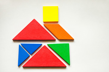 House of colorful tangrams