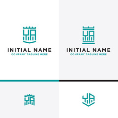Fototapeta premium Inspiring logo design Set, for companies from the initial letters of the YA logo icon. -Vectors