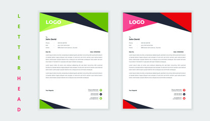 Fototapeta na wymiar Corporate business elegant shape letterhead design 