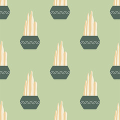 House plants seamless repeat vector pattern for wrapping paper,wallpaper,fabric,textile.