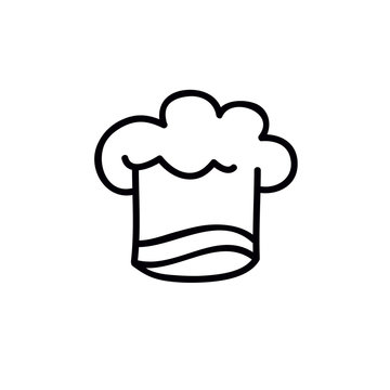 chef hat doodle icon, vector illustration