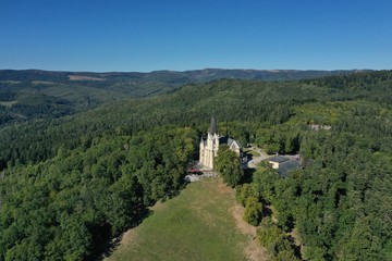 Aerial view of Marianska mountain in Levoca city in Slovakia