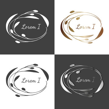 Vector Image Of Four Options Vintage Floral Frame On Gray And White Backgrounds With The Inscription Loren I