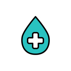 Fototapeta premium alcohol gel, hand sanitizer flat icon, vector illustration