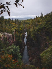 Thunder Bay lookout canyon in autumn