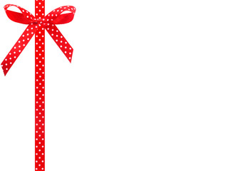Red ribbon bow isolated on white