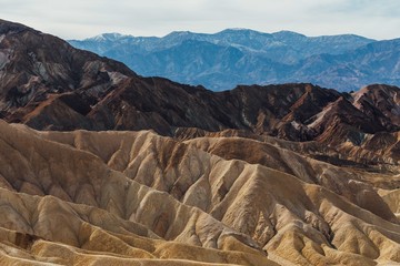The view from zabriskie point on the mudhill mountains in death valley california