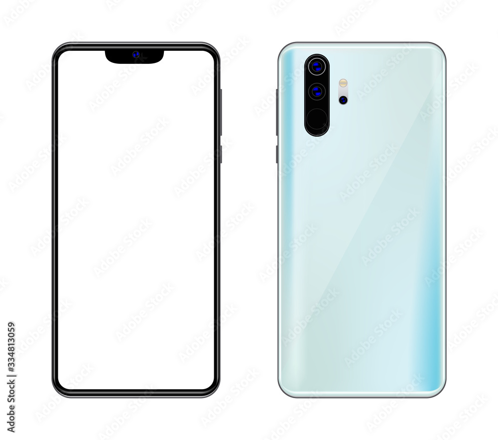 Leinwandbilder realistic smartphone in black and gradient color with blank touch screen. created by your present mo