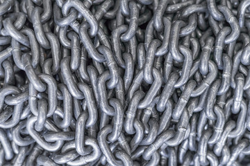 Close-up Chain for texture. View from above. Chains for training athletes.