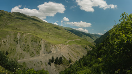 Fototapeta na wymiar BBeautiful landscape around Dartlo village in Georgia. Omalo Shatili trek.