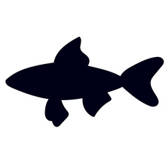 Fish silhouette flat simple vector icon