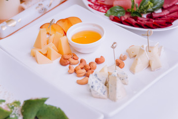 appetizer with olives and cheese