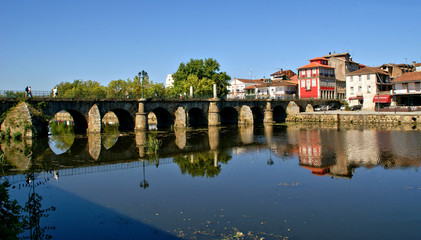 Fototapeta na wymiar Roman bridge of Trajano in Chaves, Portugal