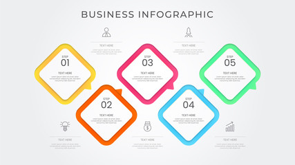 infographic type process with flat design and minimalist
