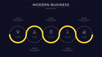 infographic type process with flat design and minimalist