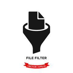 filter vector icon,, funnel icon, file filter vector logo template