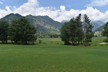 Fototapeta na wymiar golf course in mountains