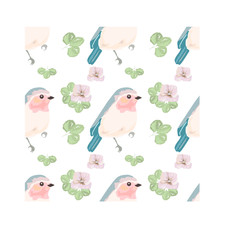 seamless pattern with birds and flowers packaging textiles