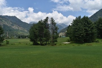Fototapeta na wymiar panoramic view of golf course