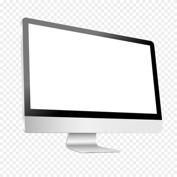Realistic computer monitor isolated on transparent background