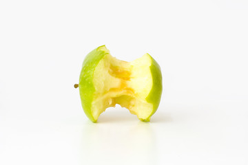 a bitten Apple on a white background