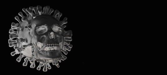 COVID19 deadly virus Novel Coronavirus SARS-CoV-2, 3d render illustration