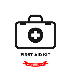 Obraz premium first aid box vector icon, medical kit icon