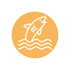 Isolated shark line block style icon vector design