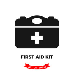 Obraz premium first aid box vector icon, medical kit icon