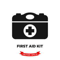 first aid box vector icon, medical kit icon