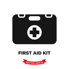 Obraz premium first aid box vector icon, medical kit icon