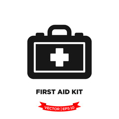 first aid box vector icon, medical kit icon