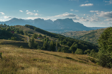 View of the valley and mountains in Durmirot Park Montenegro