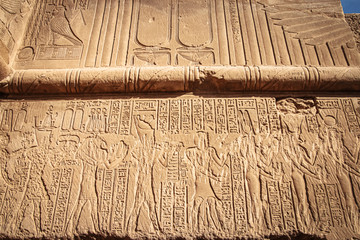 Ancient Egyptian writing, Egyptian hieroglyphs, wall inscriptions