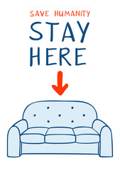 Vector illustration of coronavirus social isolation